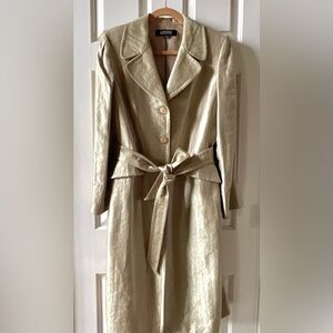 Kasper Metallic Champagne knee Length Coat Size 12